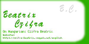 beatrix czifra business card